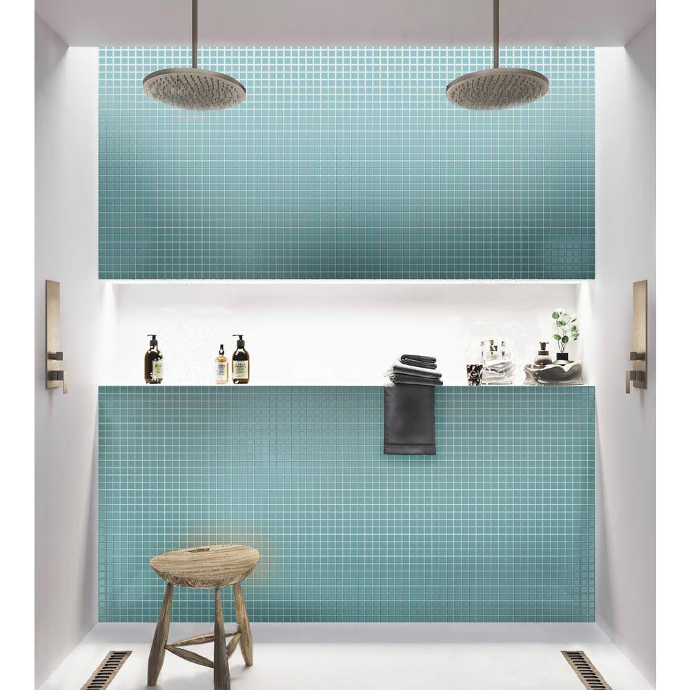 Aqua 4x4 Matte Glass Mosaic Tile for Kitchen and Bathroom