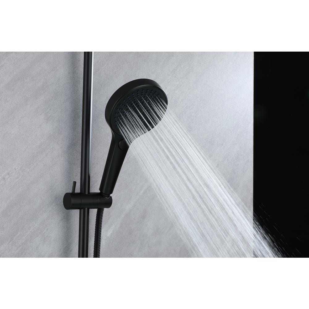 Matte Black Adjustable Wall Mounted Handheld Shower Faucet Set