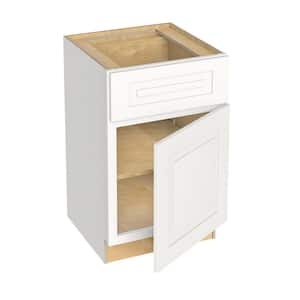 Grayson Pacific White Painted Plywood Shaker Assembled Bath Cabinet Soft Close R 21 in W x 21 in D x 34.5 in H