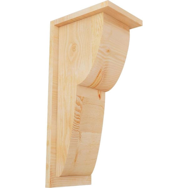 Ekena Millwork 8 in. x 10 in. x 22 in. Douglas Fir Crestline Rough Sawn Corbel with Backplate