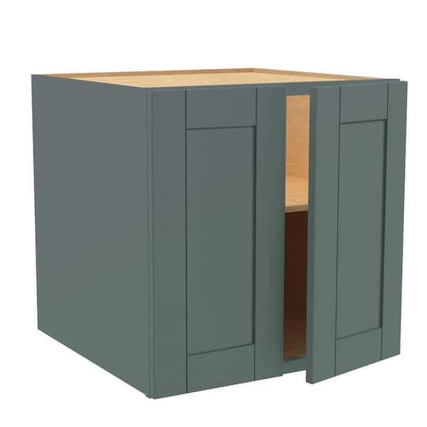 Washington 24 in. W x 24 in. D x 24 in. H Assembled Plywood Wall Kitchen Cabinet in Verdant Green with Soft Close