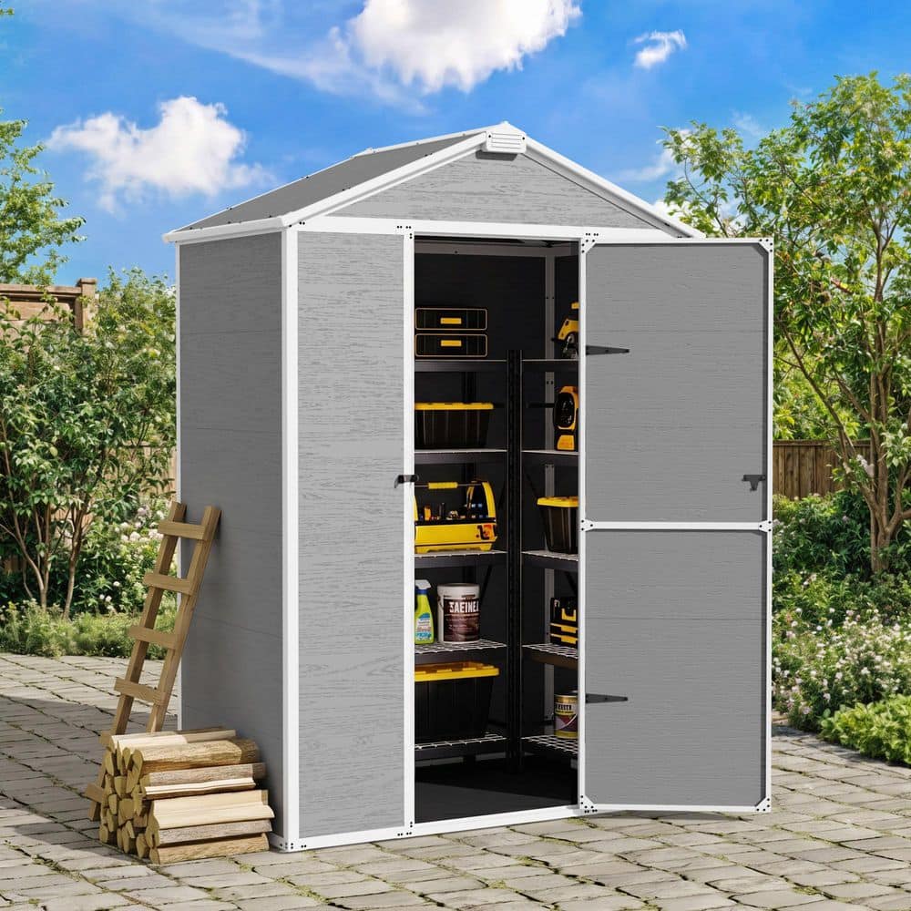 JOYSIDE 5 ft. x 3 ft. Durable Resin Garden Outdoor Storage Shed