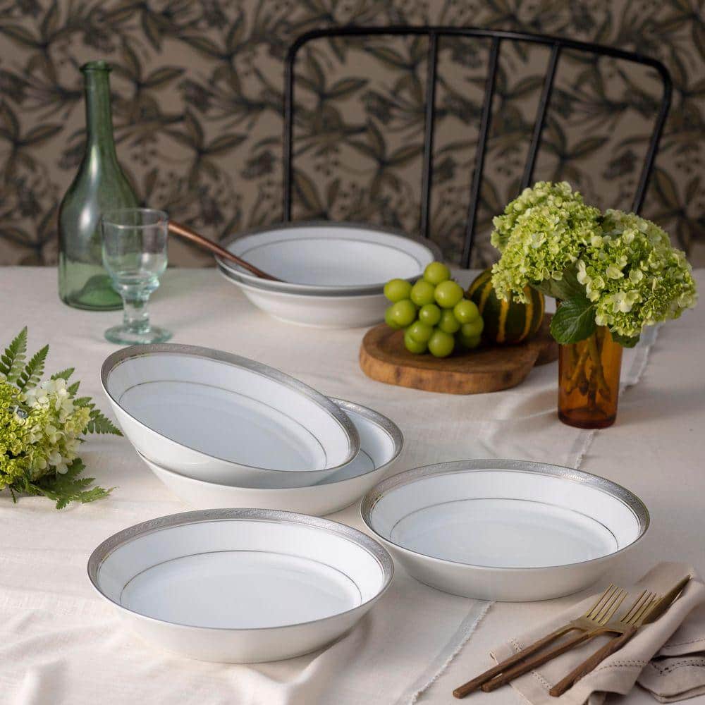 Noritake Crestwood Platinum 9.75 in. 43 oz. (Platinum) Porcelain