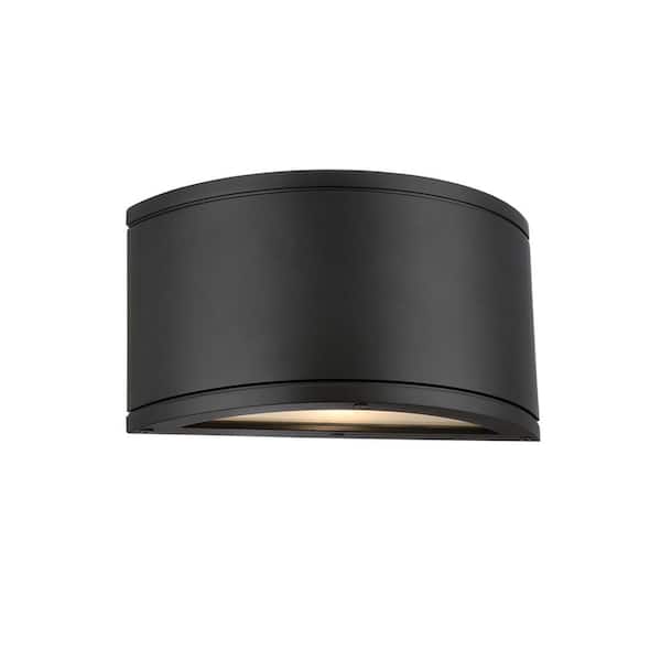 WAC Lighting Tube 2-Light Black LED Indoor or Outdoor Half Wall Cylinder Light