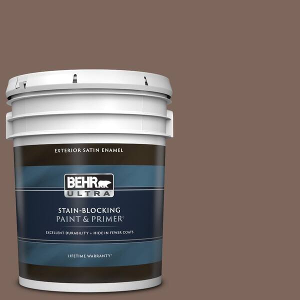 BEHR ULTRA 5 gal. #BNC-23 Almond Truffle Satin Enamel Exterior Paint & Primer