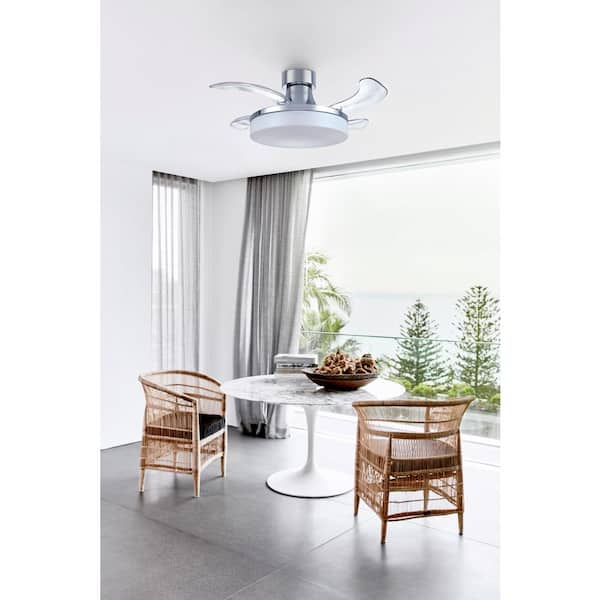 Mya 36 in. Indoor Chrome and Clear Remote Control Ceiling Fan