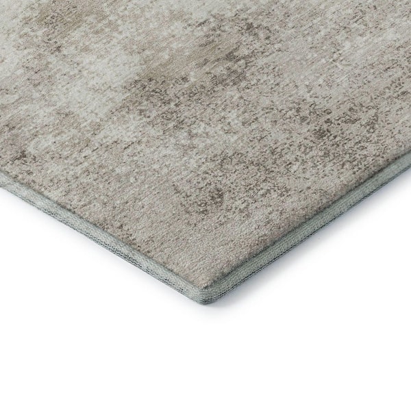Mayfield Premium Machine Washable Abstract AMF1027 Ivory 9 ft. x 12 ft. Area Rug