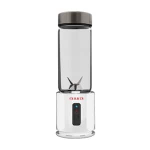 13.5 oz. Single Speed Rechargeable White Portable Blender, with Extra Lid, Blend, Sip, and Clean