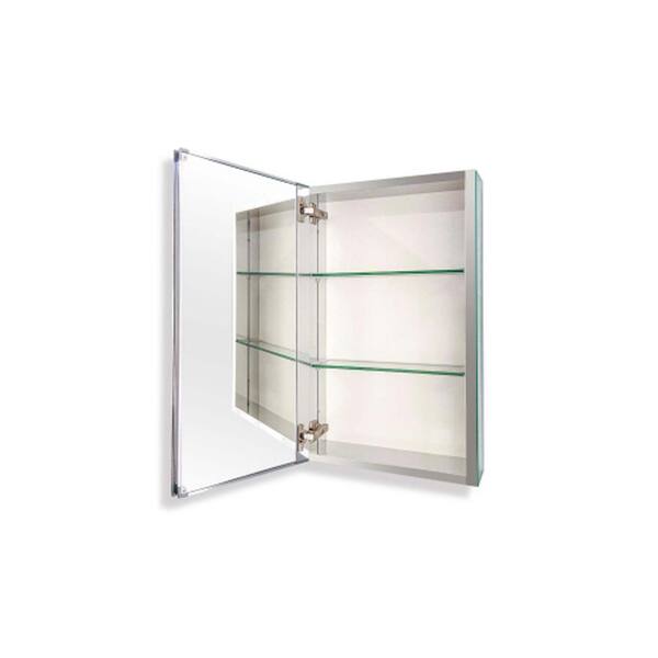15 in. W x 26 in. H Rectangular Aluminum Medicine with Mirror