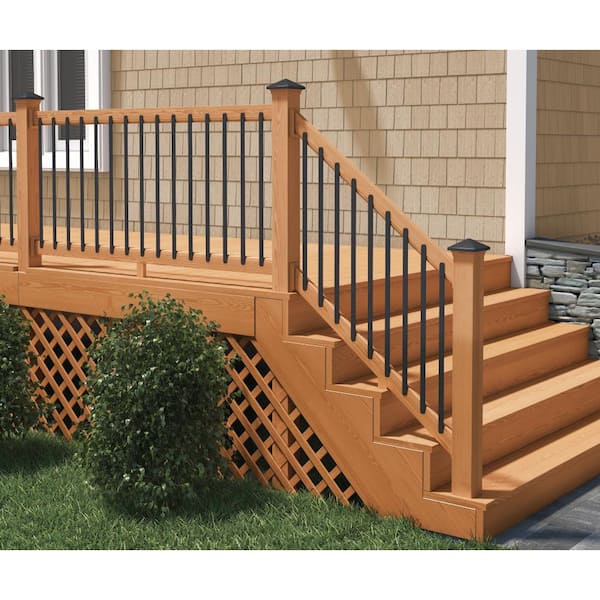 6 Step Pressure Treated Cedar Tone Pine, Prefab Stairs Outdoors