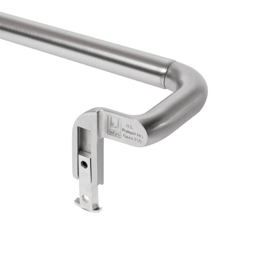 Matte Nickel Adjustable Single Curtain Rod, 146.5"