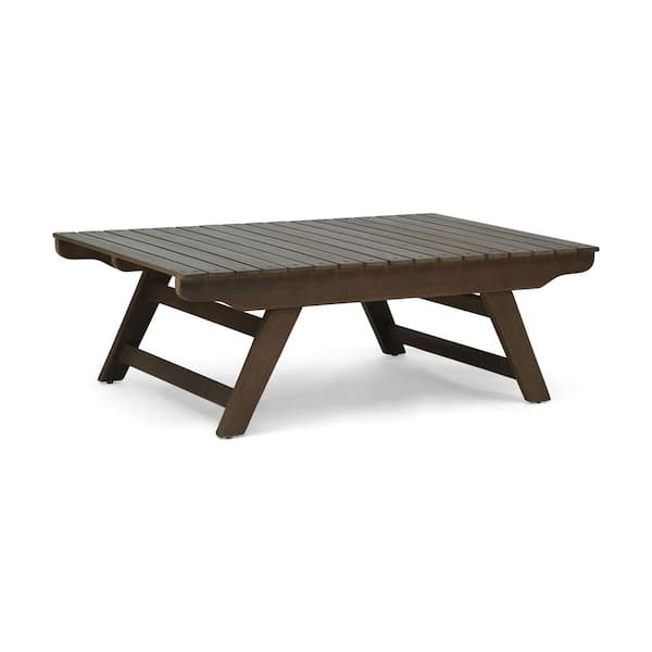 1-Piece 37 in. W x 24 in. D x 12.5 in. H Grey Acacia Wood Outdoor Dining Table, Coffe Table for Garden, Outdoor & Indoor
