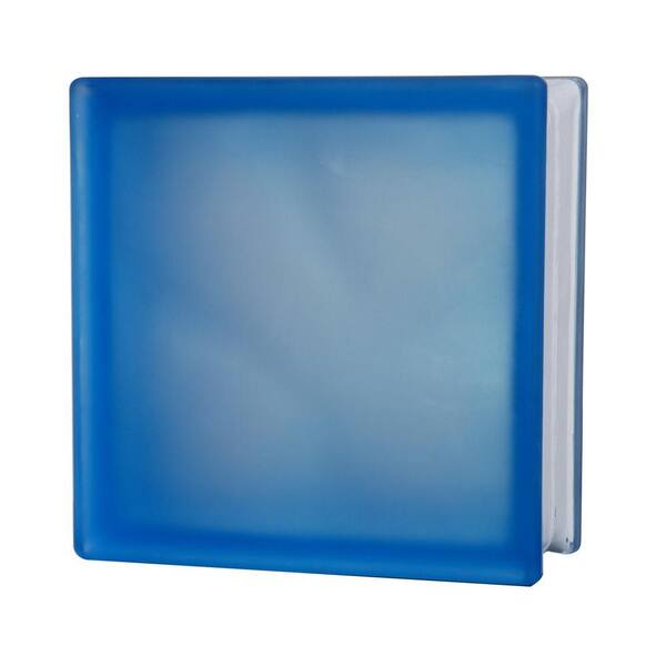 TAFCO WINDOWS 7-1/2 in. x 7-1/2 in. Misty Wave Pattern Blue Glass Block 5/CA-DISCONTINUED