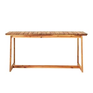 Natural Modern Wooden Rectangle Outdoor Box-Leg Dining Table