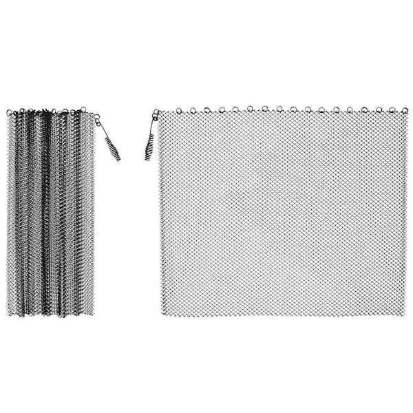 Fireplace Mesh Screen Curtain 20 in. High, 2 24 in. Wide Panels