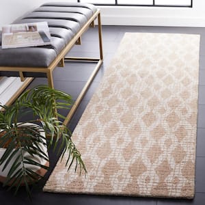 Abstract Beige/Ivory 2 ft. x 8 ft. Geometric Diamond Runner Rug