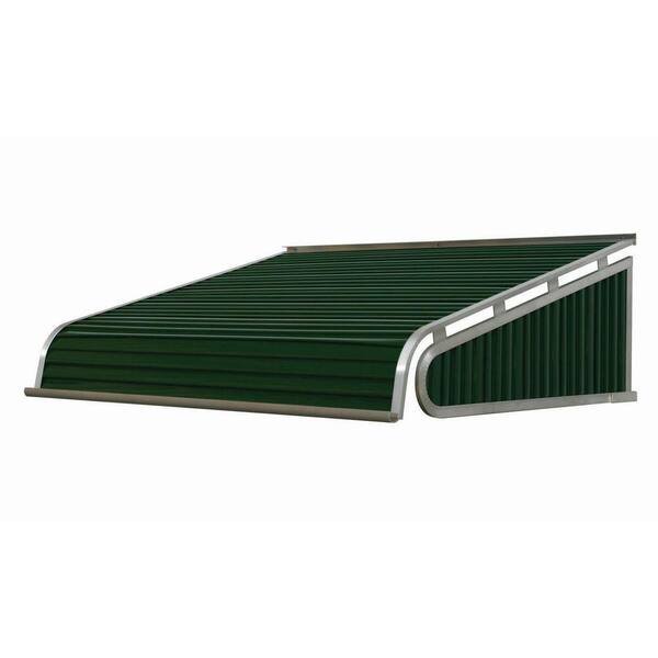 NuImage Awnings 5 ft. 2100 Series Aluminum Door Canopy (16 in. H x 42 in. D) in Hunter Green