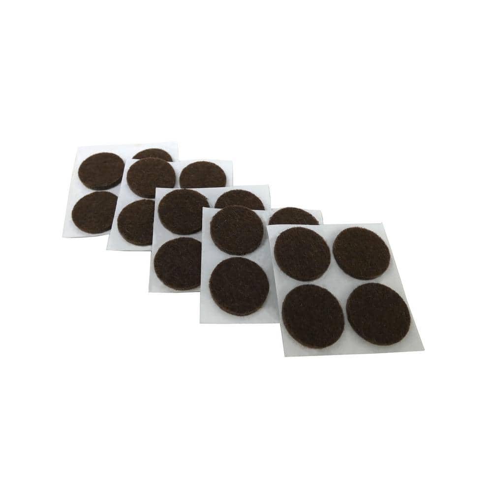 Brown Pack of 32 U.S.A Felt Adhesive Backed Furniture Pads Craft Dots 3/4" Dia 