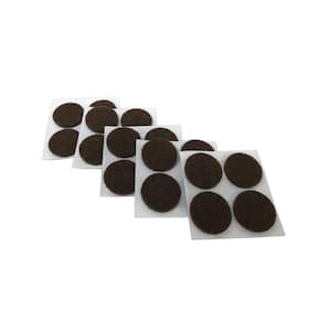 3/4 in. Brown Round Medium Duty Self-Adhesive Felt Pads (20-Pack)