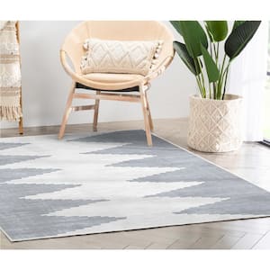 Apollo Bree Ivory Grey 7 ft. 7 in. x 9 ft. 10 in. Moroccan Moroccan Diamond Flat-Weave Area Rug