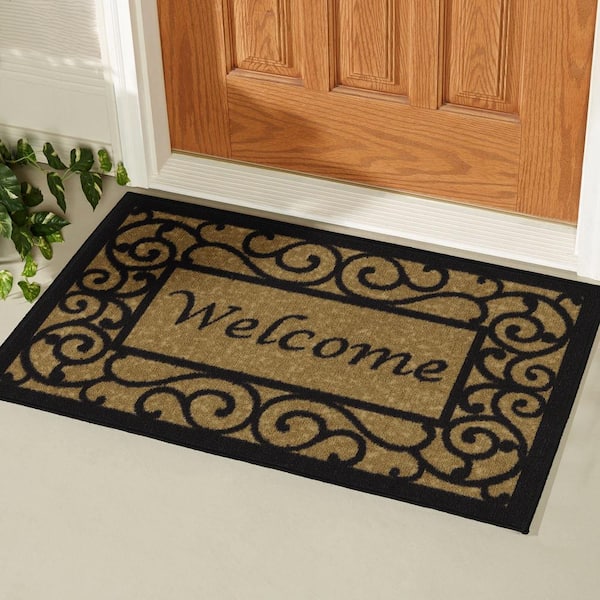 Ottomanson Rubber Collection Doormat 24 x 36 Charcoal