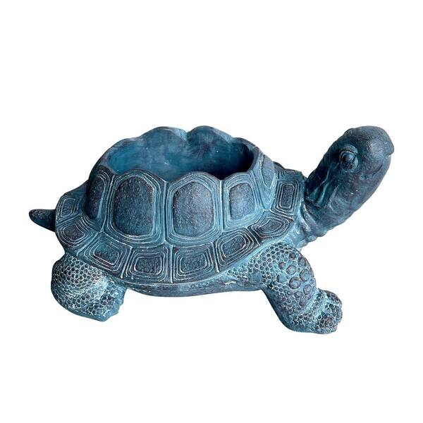 Unbranded 15 in. Turtle Planter Blue-Grey