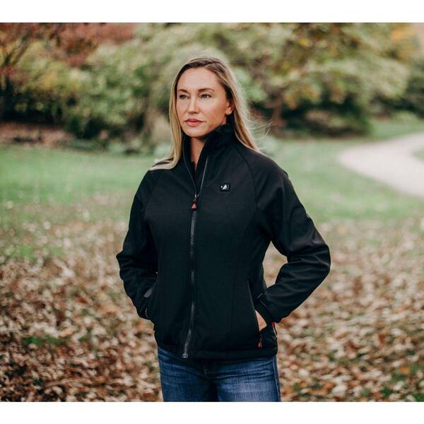 ACTIONHEAT Women's X-Small Black Softshell 5-Volt Heated Jacket AH