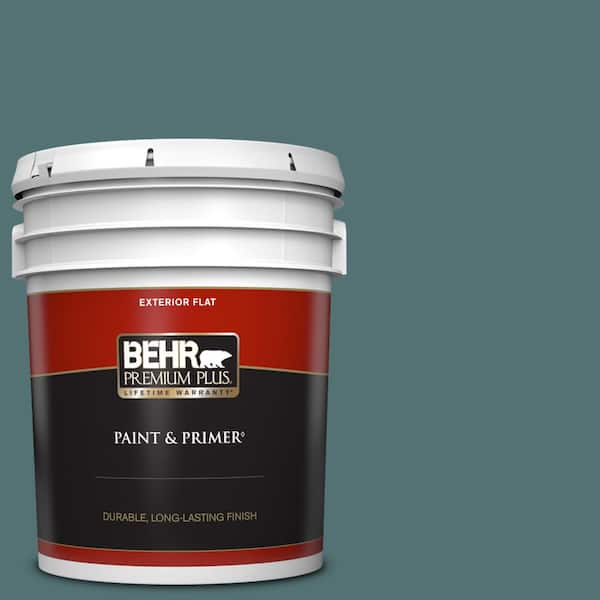 BEHR PREMIUM PLUS 5 gal. #PPU13-02 Juniper Berries Flat Exterior Paint & Primer