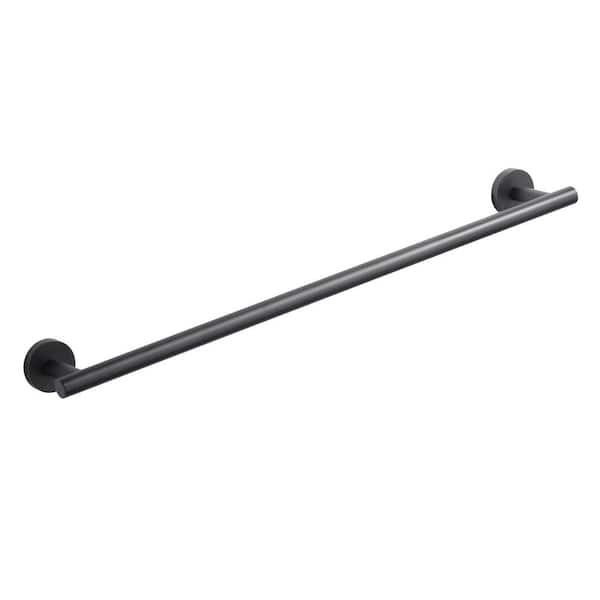 24 in. Wall Mounted Single Towel Bar in Matte Black