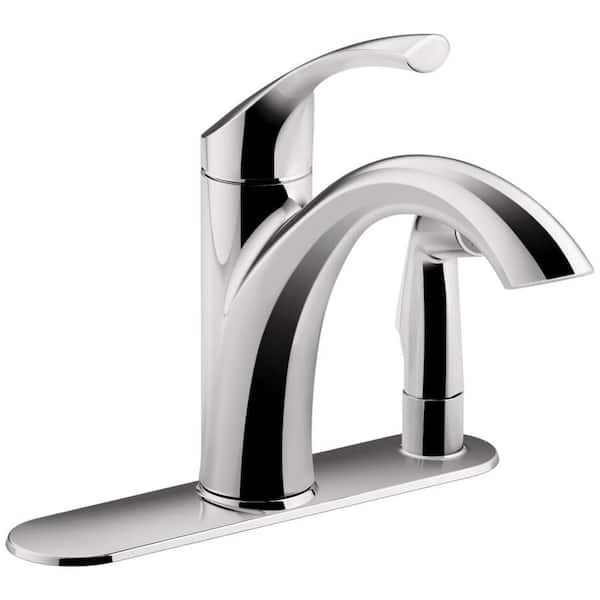 KOHLER Mistos Standard Single-Handle Pull-Out Sprayer Kitchen Faucet in Polished Chrome With Side Sprayer