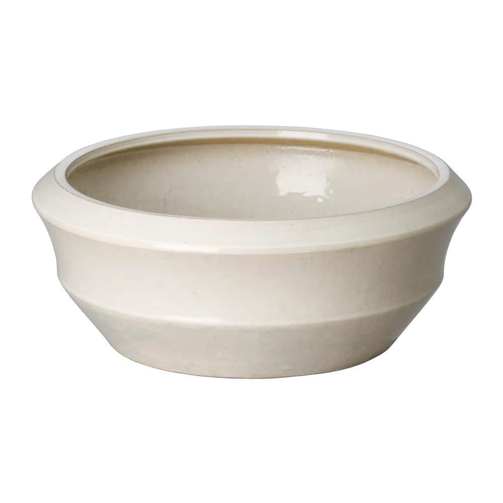 Handcrafted Moon White Round Ceramic Decorative Bowl