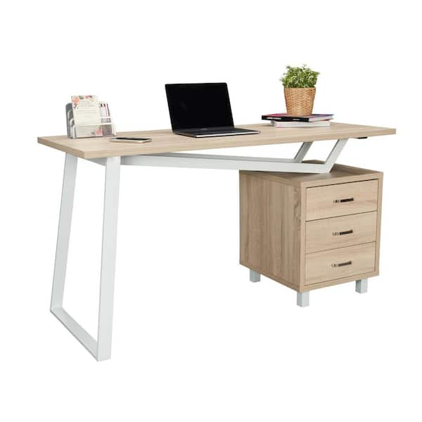 Modern Office Desk with Storage Gray - Techni Mobili