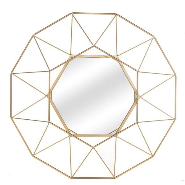 EPOWP 25.5 in. W x 25.5 in. H Small Round Framed Wall Mount Bathroom Vanity Mirror