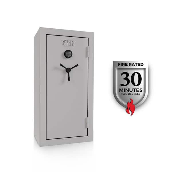 26-Gun Fireproof Long Gun Safe with Electronic Lock, Bone White