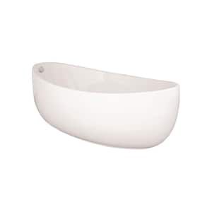 Picasso 72 in. Acrylic Flatbottom Non-Whirlpool Freestanding Bathtub in White