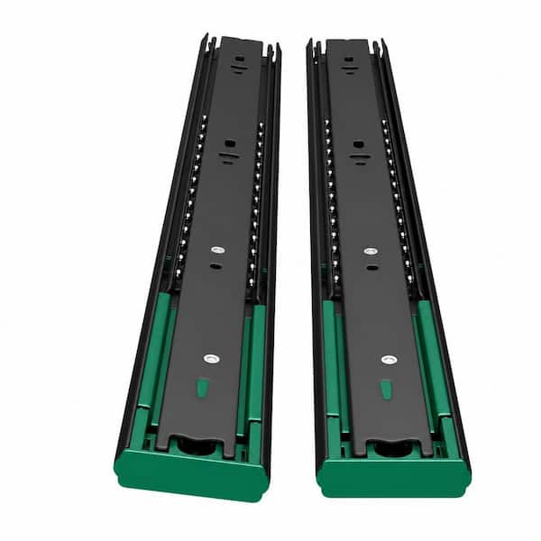 22 in. Zinc-Plated Cold-Rolled Steel Side Mount Heavy Duty Full Extension Soft-Close Ball Bearing Drawer Slides 10 Pair