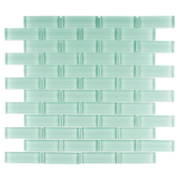 ANDOVA Enchant Darling Bewitch Aqua Blue Glossy 11-7/8 in. x 11-7/8 in. Glass Rectangle Mosaic Tile (10.78 sq. ft./Case)