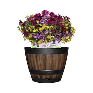 11.33 in. Dia x 8.51 in. H Kentucky Walnut Plastic Wine Barrel