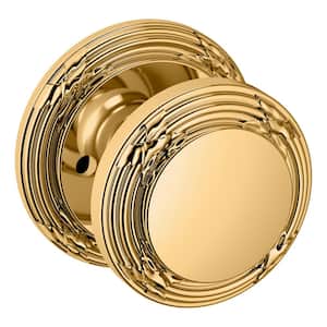 Privacy 5013 Lifetime Polished Brass Bed/Bath Door Knob with 5021 Rose