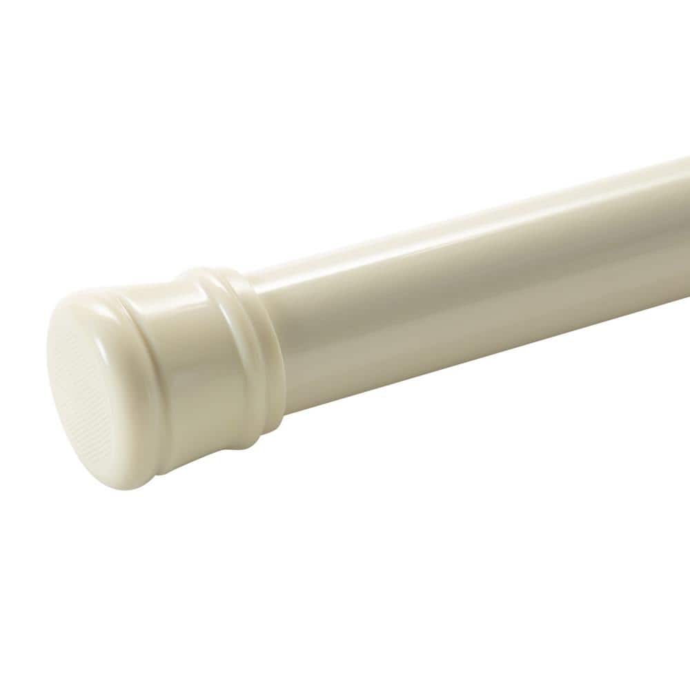 Beige Adjustable Tension Shower Curtain Rod 42-72 Inches