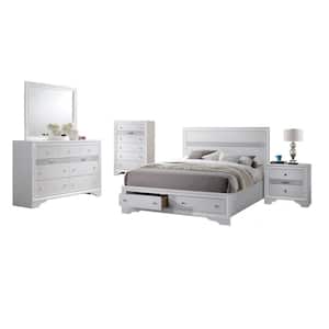 Catherine 5-Piece White Queen Bedroom Set With Chest