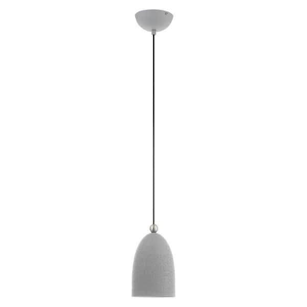 AVIANCE LIGHTING Waterburyt 1-Light Nordic Gray with Brushed Nickel Accents Pendant