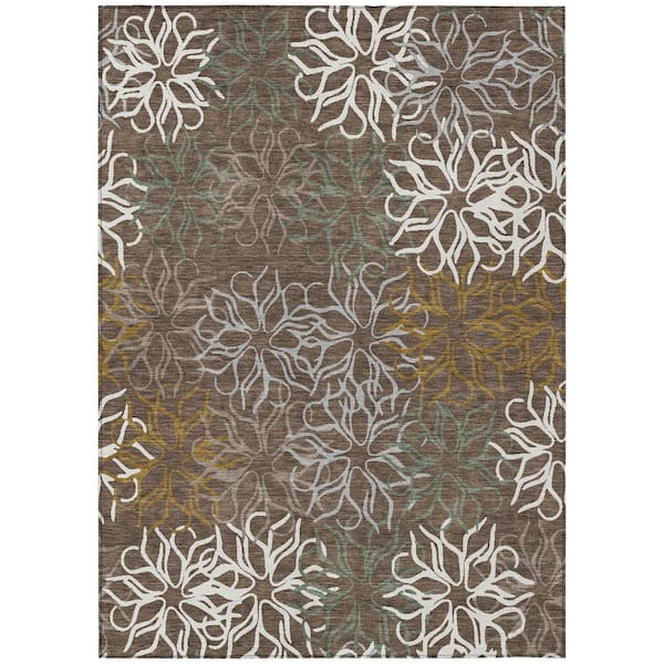 Chantille Machine Washable Indoor/Outdoor Abstract ACN2973 Coffee 10 ft. x 14 ft. Area Rug