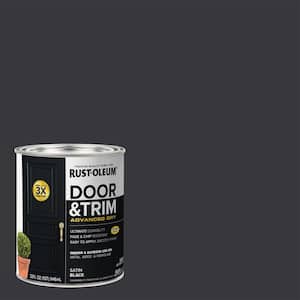 1 qt. Satin Black Interior/Exterior Door Paint (Case of 2)