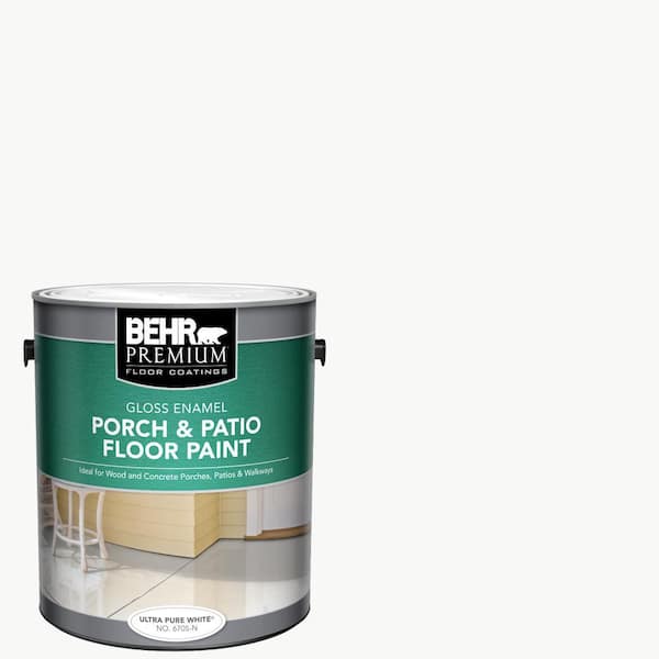 BEHR PREMIUM 1 gal. Ultra Pure White Gloss Enamel Interior/Exterior Porch and Patio Floor Paint
