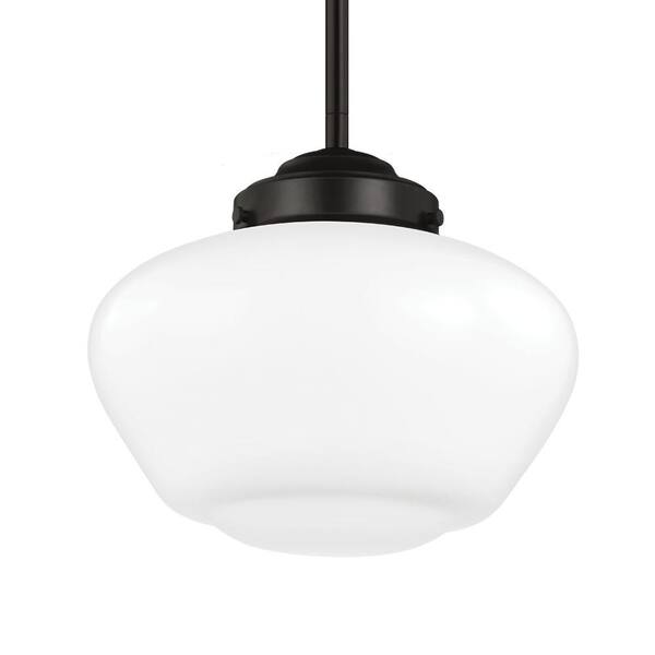 Generation Lighting Alcott 10 in. W. 1-Light Oil Rubbed Bronze Pendant