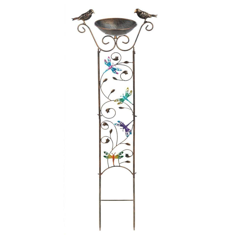 Bird Bath Dragonfly Metal for Climbing Flowers Garden Plant Trellis Plant S