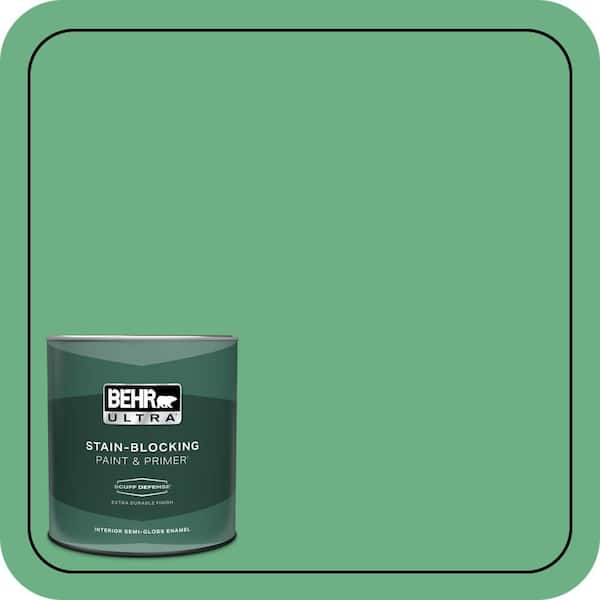BEHR ULTRA 1 qt. #P410-5 Lily Pads Extra Durable Semi-Gloss Enamel Interior Paint & Primer