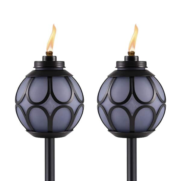 TIKI 64 in. Easy Install Torch Metal Globe (2-Pack) 1122124 - The Home Depot