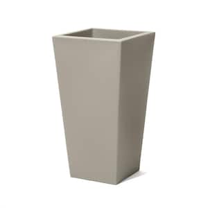 15 in. x 28 in. Tremont Tall Square Tapered Planter Concrete